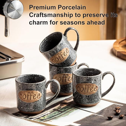LYEOBOH Espresso Cups, Coffee Cups, Tea Cup - 3 oz Grey Ceramic Set of 6 - Image 7