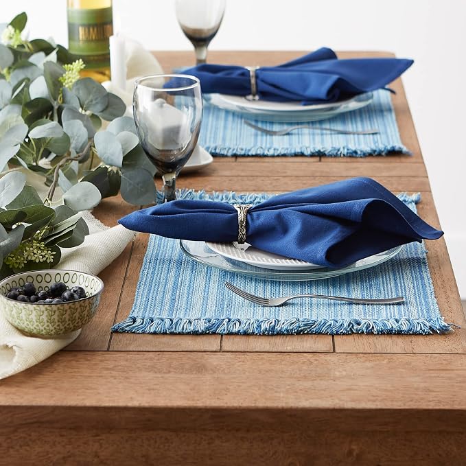 DII Variegated Tabletop Collection, Placemat Set3x19, Light Blue, 6 Piece - Image 3