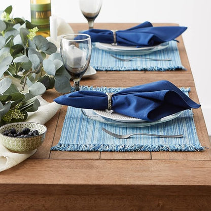 DII Variegated Tabletop Collection, Placemat Set3x19, Light Blue, 6 Piece - Image 3