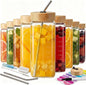 16 oz Square Glass Juice Bottles by HomArtist