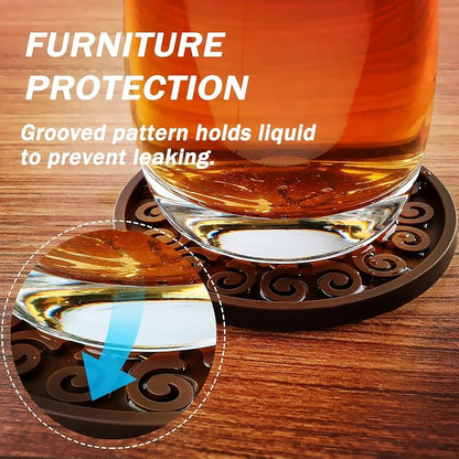 Silicone Coasters for Drinks, Resistant Reusable Drink Coasters-Great Gift for - Image 4