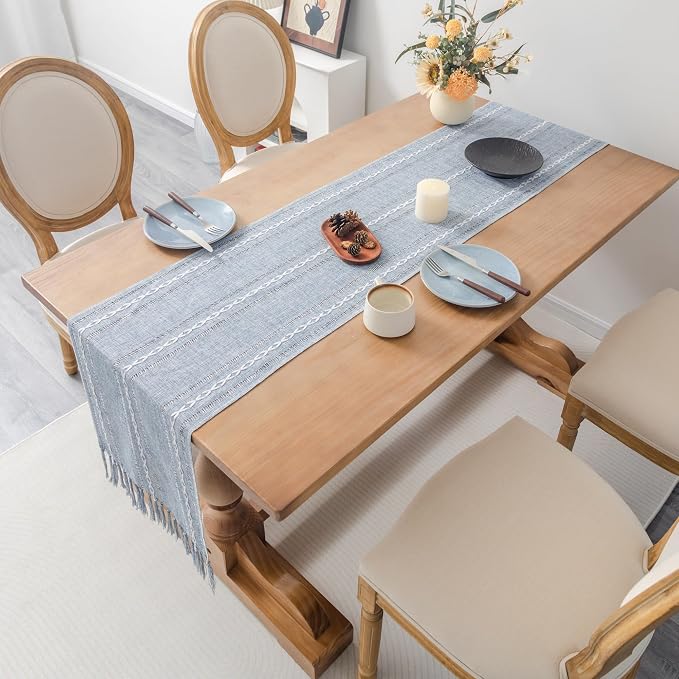 Farmhouse Rustic Blue Table Runner - Image 3