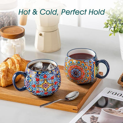 vancasso Coffee Mugs Set of 6, 18oz Ceramic Coffee Cups, Colorful | Porcelain - Image 5