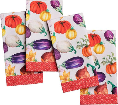 Maison d' Hermine Cloth Napkins Set of 4 100% Cotton Everyday Reusable Square Napkins Cloth Washable Dinner Party Wedding Restaurant Valentines Day Decorations Spring/Summer (Ratatouille, 18" x 18")