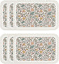 ISAENNE French Floral Rectangle PVC Placemats Set of 6, Waterproof and Heat-Resistant Place Mat,Decoration for Kitchen, Dining, Party,Holiday, New Year,12"*17"