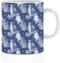 Blue Chinoiserie Border Collie Mug, Border Collie Gifts, Toile de Jouy French by Unknown