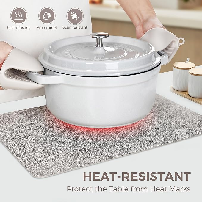 NCUE Vinyl Placemats Set of 8, Heat Resistant, Nonslip Faux Leather Waterproof - Image 2