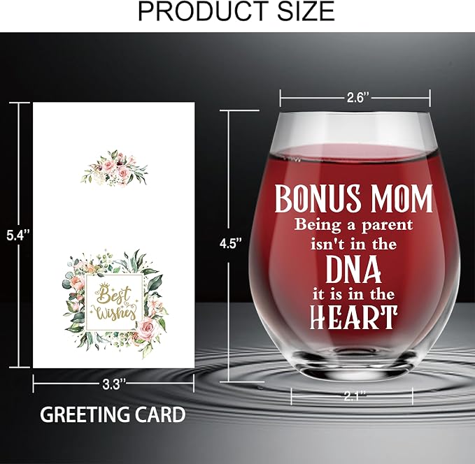 AGMDESIGN Bonus Mom Being Funny Wine Glass, Mother Wine Glass, Thanksgiving - Image 2