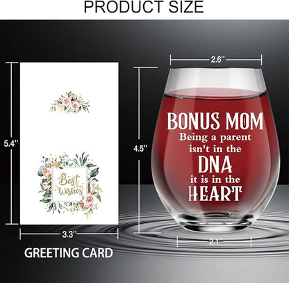 AGMDESIGN Bonus Mom Being Funny Wine Glass, Mother Wine Glass, Thanksgiving - Image 2