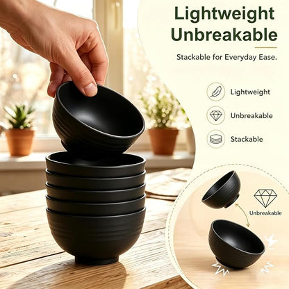 PYRMONT Unbreakable 10 OZ Bowls Wheat Straw Bowls Set of 8 Alternative Plastic - Image 5