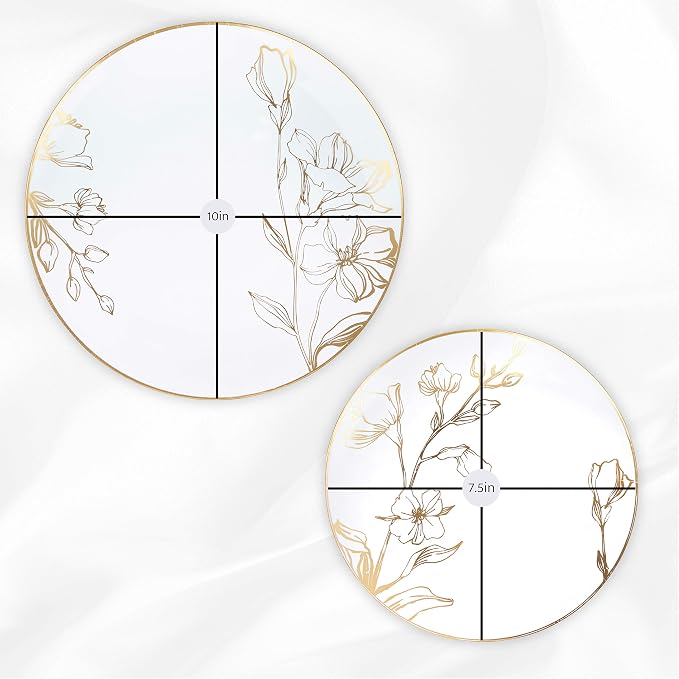 PLASTICPRO White Plastic Design Party Plates Premium heavyweight Elegant - Image 7