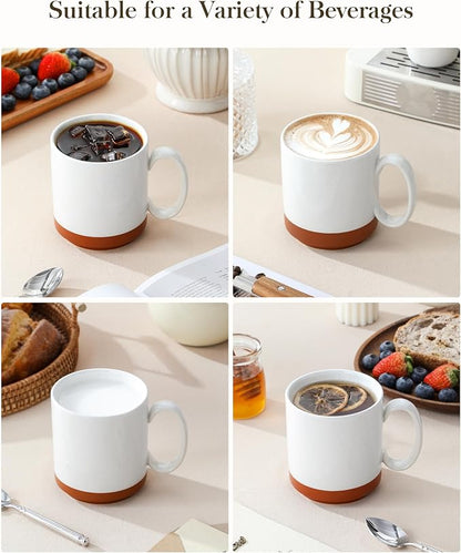 MALACASA 16oz Ceramic Coffee Mugs Set of 4, Stackable Coffee Cups - Image 5