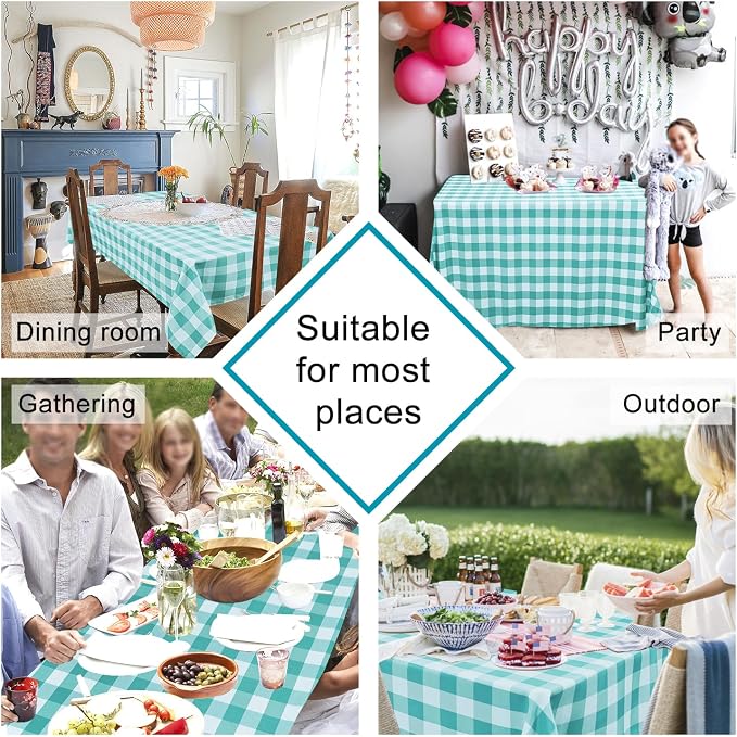 60 x 120 Inch Checkered Tablecloth Rectangle - Image 7