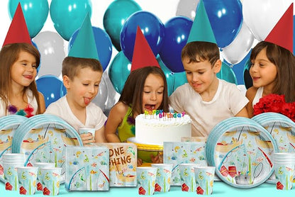 Little Fisherman Fishing Birthday Party Supplies Set Plates Napkins Cups - Image 7
