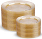 200 Pcs Gold Glitter Plastic Plates by I00000