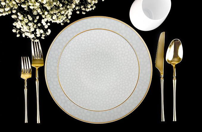 PLASTICPRO 64 Piece Combo Plate Set includes 32-7'' inch Plates & 32-10'' inch - Image 5