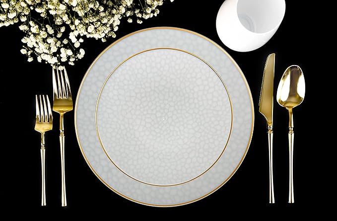 PLASTICPRO 128 Piece Combo Plates Set includes 64-7'' inch Plates & 64-10'' - Image 4