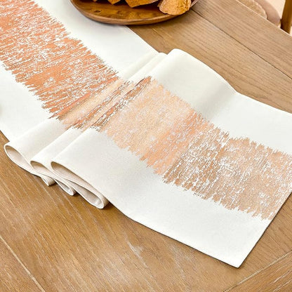 Metallic Style Rose Gold Table Runner, Table Runners 60 Inches Long | Cotton - Image 5