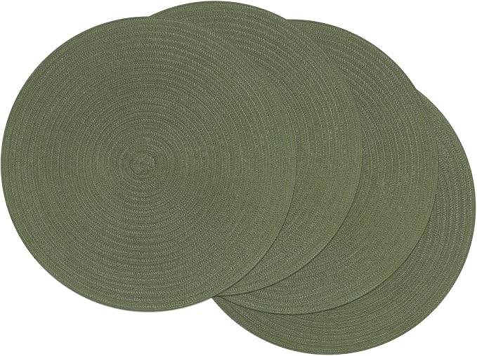 SHACOS Round Placemats Set of 4 Washable 15 inch Round Table Mats Cotton by SHACOS