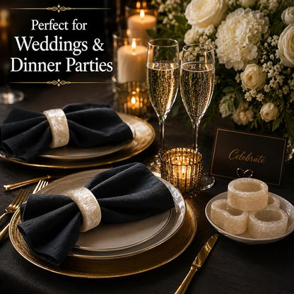 White Resin Napkin Rings, 2x2.25x0.75 in each, handcrafted resin, dining & - Image 6