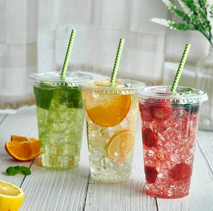 Lilymicky 20 oz Clear Plastic Cups - Image 8