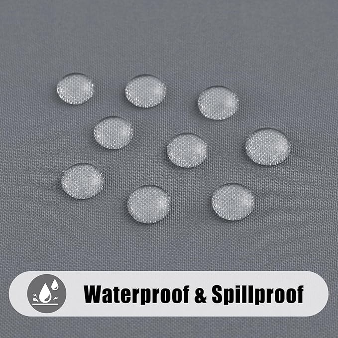 Smiry 4 Pack Rectangle Table Cloth, Waterproof Anti-Scratch Polyester Tablecloth, Decorative Washable Fabric Table Cover for Dining, Buffet, Parties and Outdoor, 52x70, Grey