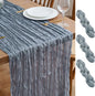 Asee'm 3pcs Dusty Blue Cheesecloth Table Runner Summer 10FT Gauze Rustic | Boho by Aseem