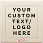 50 4" Square Ceramic Coasters Set - Customizable Text, Logo - Cork Bottom, Serve Ware - Natural