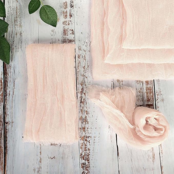 Efavormart 5 Pack 24"x19" Blush Rose Gold Matte Gauze Cheesecloth Napkins - Image 6