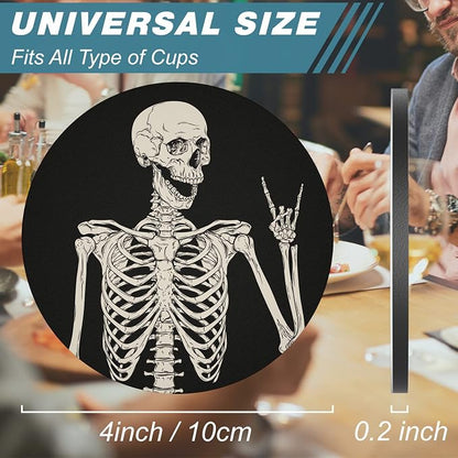 Coasters for Drinks, Kitchen Home Decor Housewarming Gift, Round 4 in - Image 3