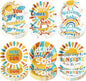 Gerrii 60 Pcs Here Comes the Son Baby Shower Party Plates Boho7 Inch Sun by Gerrii