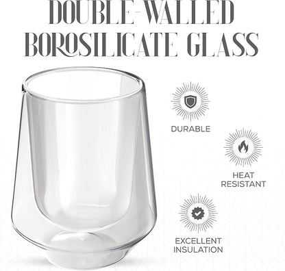 Elle Decor Double Wall Insulated Glasses, 2-Piece 8 oz Clear Borosilicate Glass - Image 6