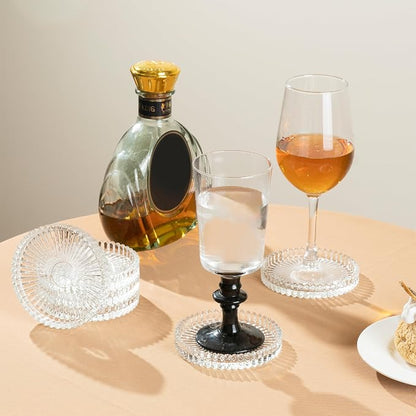 Modern Clear Coaster Set of 6- Glass Coasters - Image 5
