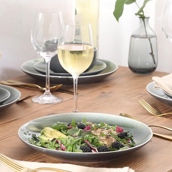 Gibson Elite Pine Coast Plates and Bowls Sets, 12-Piece Stoneware Dinnerware - Image 4