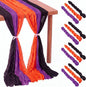 12 Pcs Halloween Cheesecloth Gauze Table Runners Black Orange Purple | Holiday by Remagr