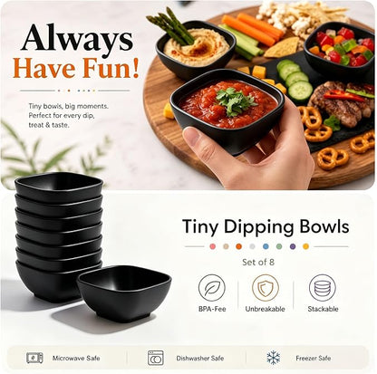 Dipping Bowls 5 OZ, Unbreakable Wheat Straw Bowl Set of 8, Small Plastic Bowls - Image 6