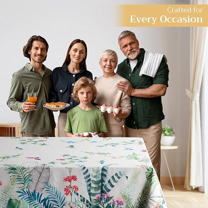 Maison d' Hermine Table Cloth Rectangle Table 100% Cotton 70 x 120 Inches Tablecloth Reusable Decorative for Dining Room Farmhouse Home Valentines Day Decorations Spring Summer - Tropiques