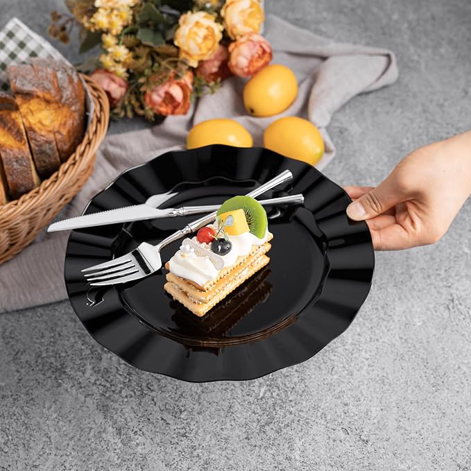 72 Pack Black Plastic Plates, Thanksgiving - Image 6