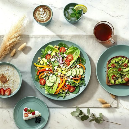 Wheat Straw Dinnerware Sets 40 PCS Unbreakable Dishes Set - Image 4