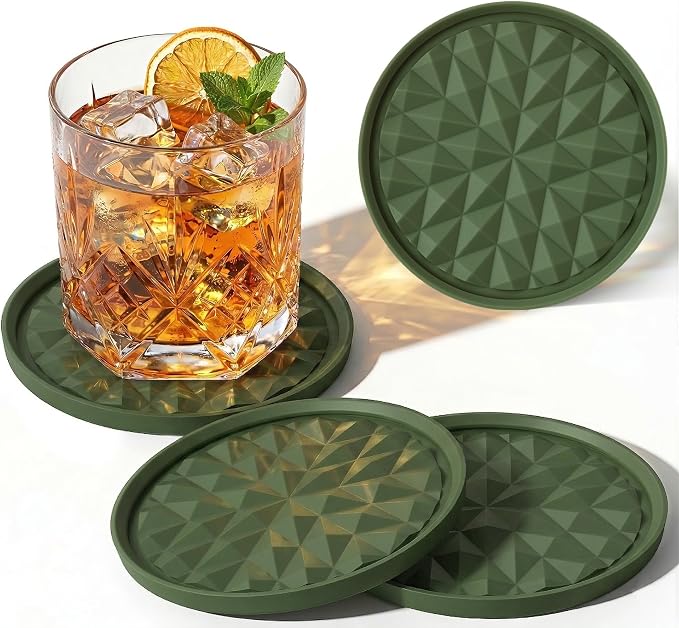 Silicone Drink Coasters Set of 4, Coaster by Wingcases