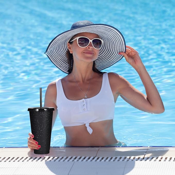 Suertestarry Tumbler with Straw and Lid, Water Bottle Iced Coffee Travel Mug Cup - Image 3