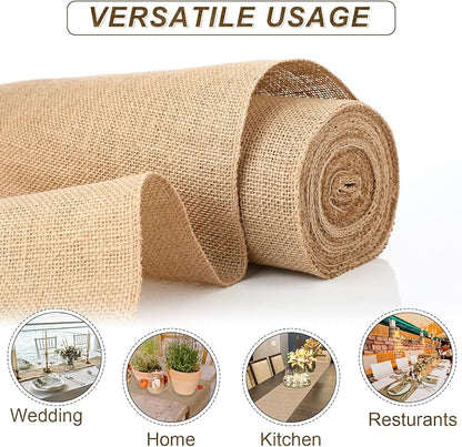12 Pack Burlap Table Runners 12 x 71 Inch Rustic Table Runner Bulk Jute - Image 4