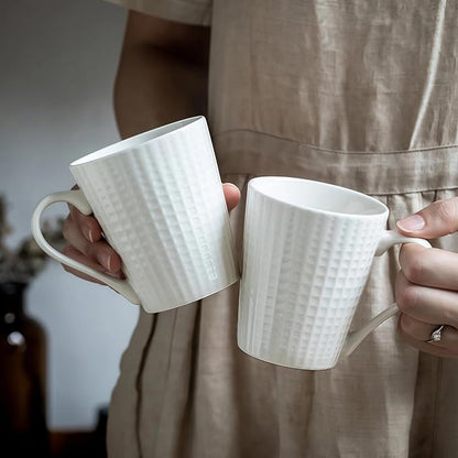 ONIGIRI Coffee Mugs Set of 4, Elegant Embossed Ceramic Coffee Cups, 300ml/10oz - Image 7