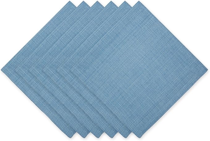 DII Variegated Tabletop Collection, Napkin Set, Light Blue, 6 Piece by DII