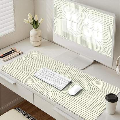 iCasso Green Desk Matt for Desktop, Cute Desk Pad Mat, Large Mouse Pad, Anti-Slip Big Mousepad with Stitched Edges, Keyboard Pad for Computer(Green)
