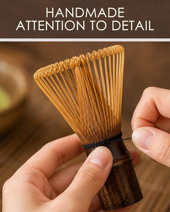 Matcha Whisk Set of 2, 100-Prong Bamboo Chasen, Dual Whisks - Image 6