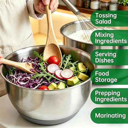 Deedro Mixing Bowls with Airtight Lids, Stainless Steel Mixing Bowls Set | - Image 5