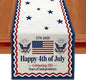 Patriotic Table Runner Decor, 250th Anniversary 4th of July American Flag by JVUZIQ