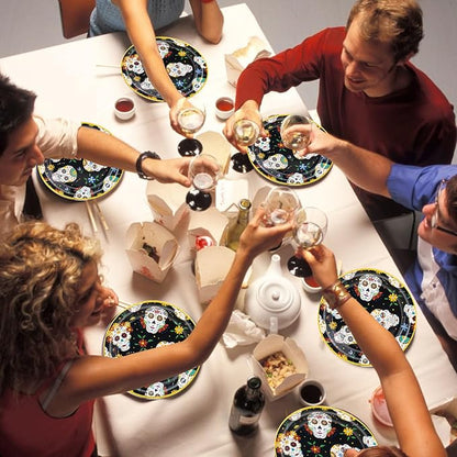 180Pcs Day of the Dead Party Supplies Paper Plates and Napkins Serve 60 | - Image 5