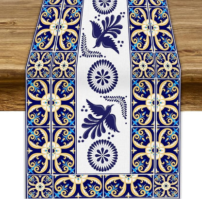 YCness Floral Bird Mexican Table Runner, 13x36 Inch by YCness